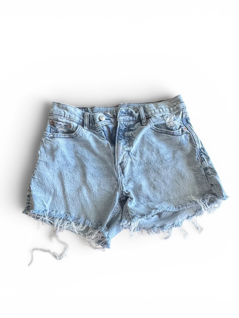 American Eagle Outfitters Light Blue Frayed Denim Shorts Size 2
